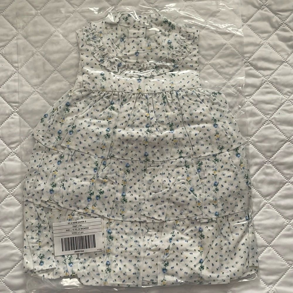 Janie and Jack 12 to 18 months baby floral tiered ruffle dress